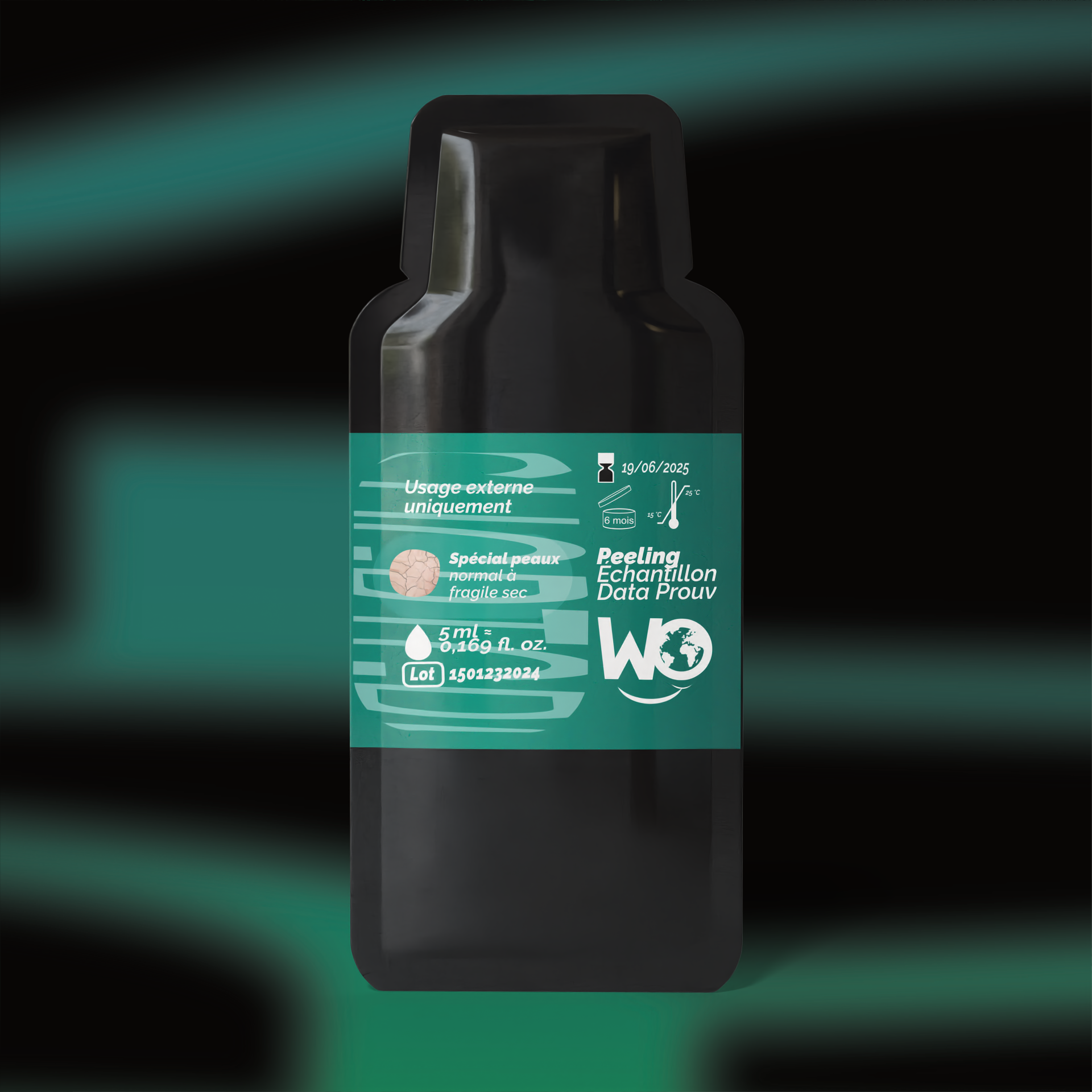 Flyer avec échantillon du peeling  normale à sensible.