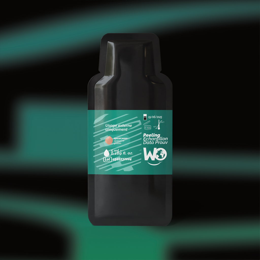 Flyer avec échantillon du peeling pour peau grasse
